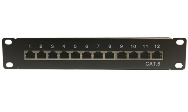 10" Patch panel XtendLan 12port,  STP,  Cat6,  krone,  černý1