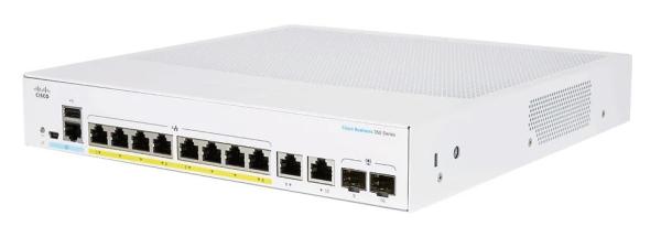 Cisco switch CBS250-8P-E-2G (8xGbE, 2xGbE/ SFP combo, 8xPoE+, 60W, fanless) - REFRESH