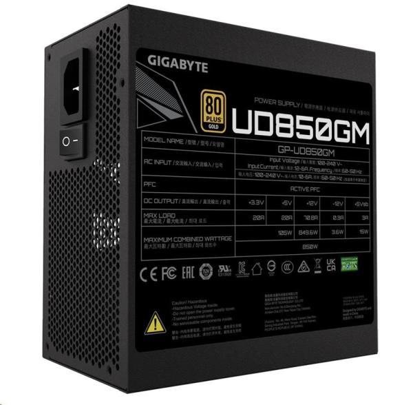 Napájací zdroj GIGABYTE UD850GM, 850W, 80+ Gold, 120mm ventilátor5