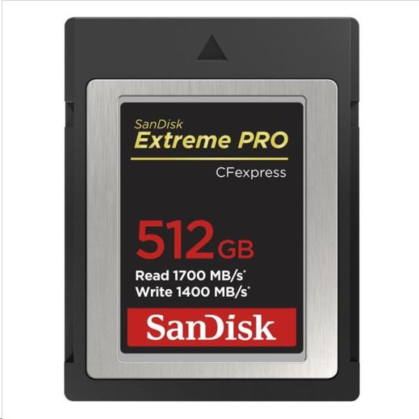 Karta SanDisk Extreme Pro CFexpress 512 GB,  typ B,  1700 MB/ s čítanie,  1200 MB/ s zápis