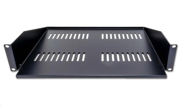XtendLan 19" předsunutá police s perforací 2U/ 400mm,  nosnost 25kg,  černá1
