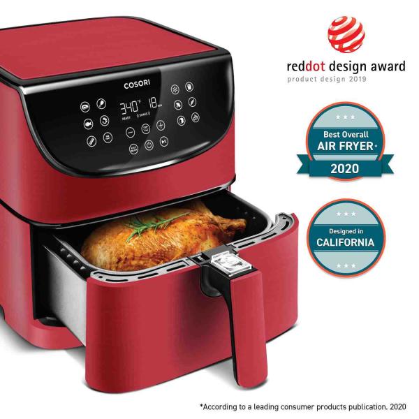 BAZAR - Cosori CP158-AF PREMIUM – horkovzdušná digitální fritéza, red - Poškozený obal (Komplet)0