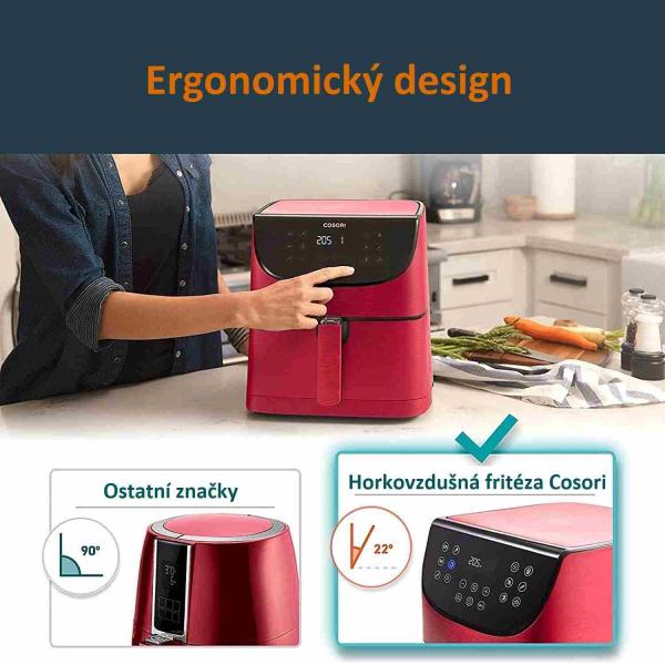BAZAR - Cosori CP158-AF PREMIUM – horkovzdušná digitální fritéza, red - Poškozený obal (Komplet)7
