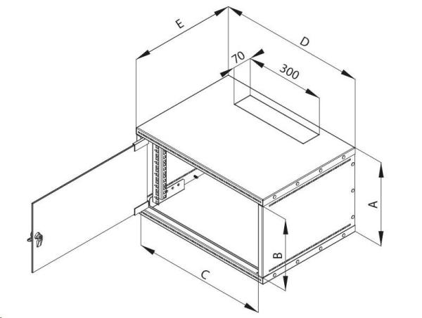 19" jednodielny rack TRITON 9U/ 400 mm,  čierny,  rozložený flatpack9