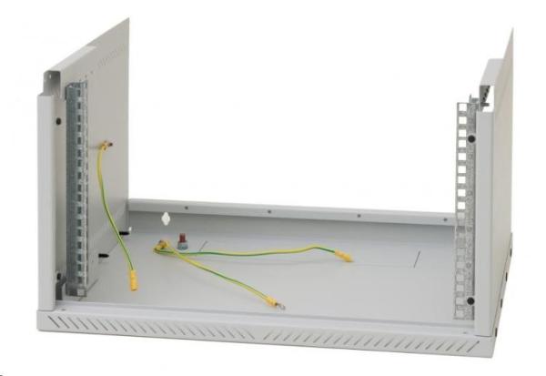 19" jednodielny rack TRITON 9U/400 mm, čierny, rozložený flatpack3