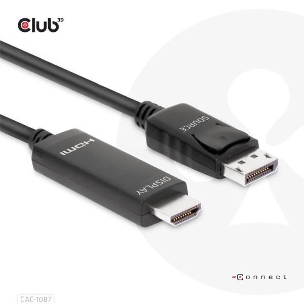 Club3D kábel DP 1.4 na HDMI,  4K120Hz alebo 8K60Hz HDR10,  M/ M,  3 m6
