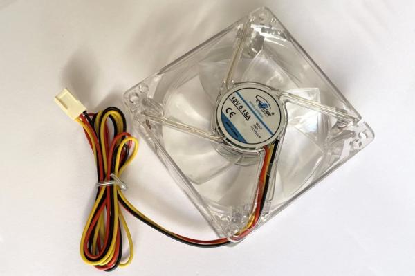 EUROCASE ventilátor 80mm,  12V/ 0, 15A,  prosvětlený RGB (3-pin)0