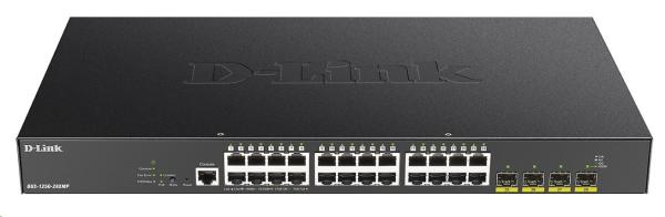 D-Link DGS-1250-28XMP 28-portový gigabitový inteligentný PoE switch,  24x GbE PoE+,  4x SFP+,  PoE 370W