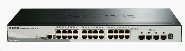 D-Link DGS-1510-28X 28-portový gigabitový stohovateľný inteligentný riadený prepínač,  24x gigabit RJ45,  4x 10G SFP+
