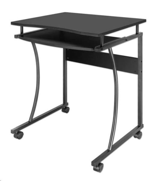 MANHATTAN stůl,  s výsuvnou přihrádkou na klávesnici,  černá