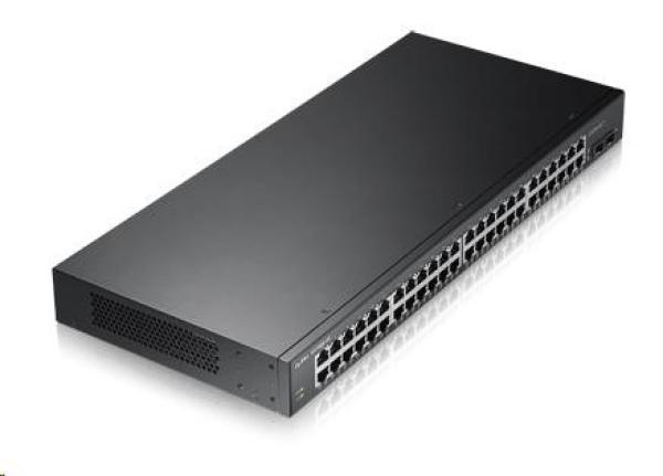 Zyxel GS1900-48 50portový gigabitový webový inteligentný prepínač,  48x gigabitový RJ45,  2x SFP2