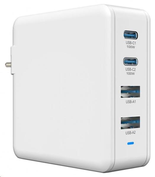 Viking nabíječka USB GaN 100W,  podpora PD3.0 a QC4+,  bílá