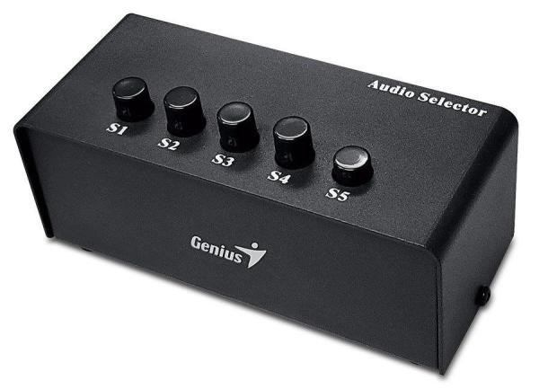 GENIUS Stereo Switching Box,  pro výběr zvukového výstupu až na 5 repro