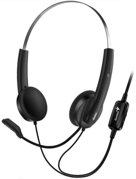 GENIUS sluchátka HS-220U/  USB/  černo-stříbrná1