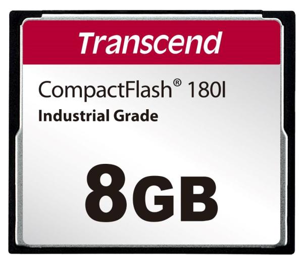 TRANSCEND CompactFlash Card CF180I,  8GB,  SLC mode WD-15,  Wide Temp.