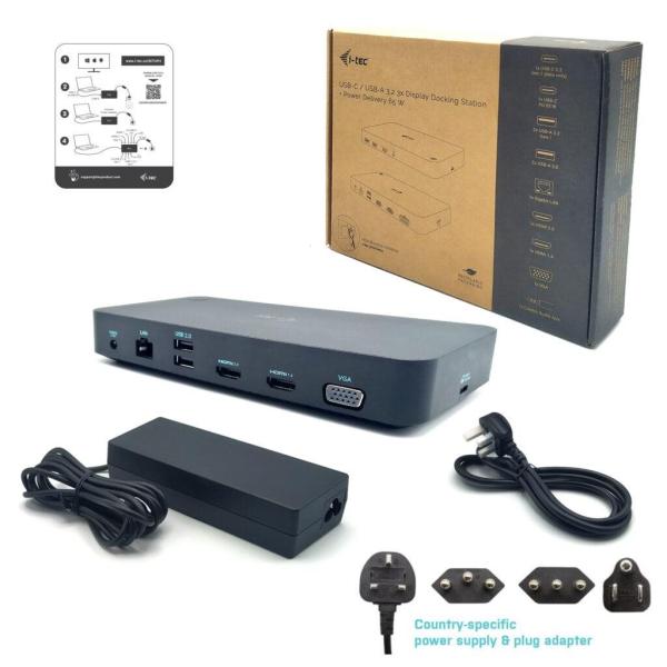 i-tec USB 3.0/ USB-C/ Thunderbolt,  3x Display Docking Station,  PD 100W4