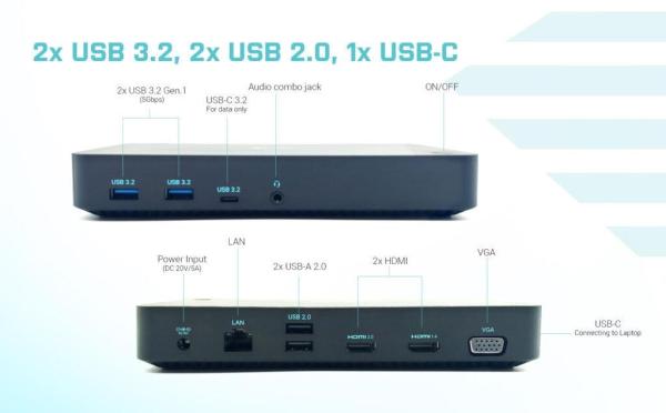 i-tec USB 3.0/ USB-C/ Thunderbolt,  3x Display Docking Station,  PD 100W5