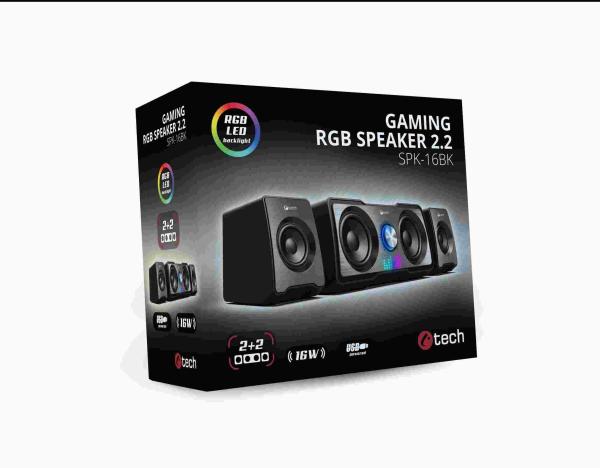 C-TECH reproduktory SPK-16,  2.2,  RGB,  černá1