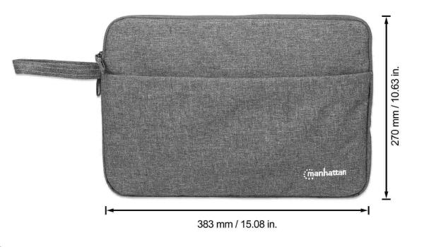 MANHATTAN Laptop Sleeve Seattle,  vhodný pre širokouhlé obrazovky do 14.5",  383 x 270 x 30 mm,  sivá5