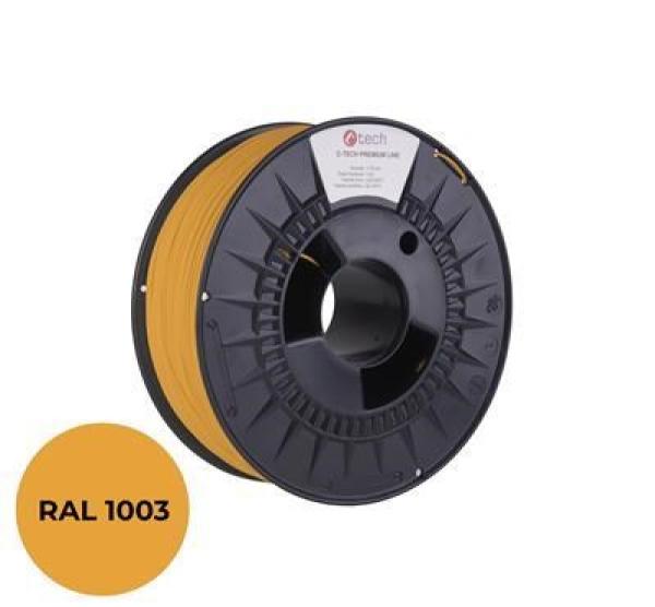 C-TECH Tisková struna (filament) PREMIUM LINE,  PLA,  signální žlutá,  RAL1003,  1, 75mm,  1kg