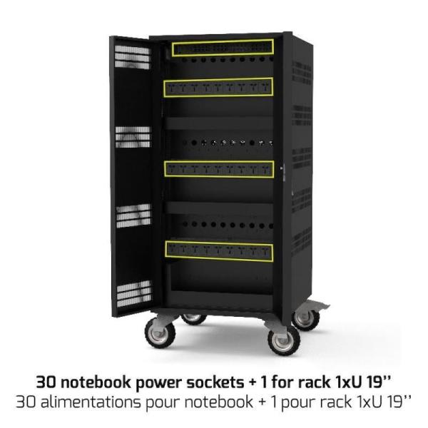 PORT nabíjecí skříňka pro 30 notebooků + 1 Rack U19",  černá2