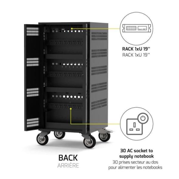 PORT nabíjecí skříňka pro 30 notebooků + 1 Rack U19",  černá6