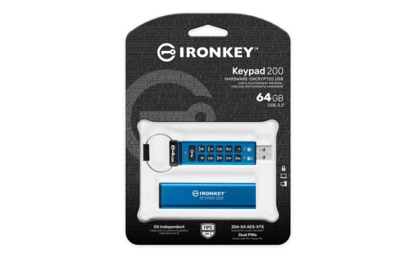 Kingston Flash Disk IronKey 64GB Keypad 200 encrypted USB flash drive2