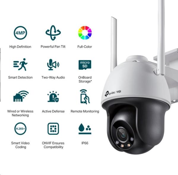 TP-Link VIGI C540-W(4mm), 4MP, PTZ, IR 30m, WIFI, Micro SD card3