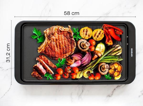 Orava Grillchef-5 elektrický stolní gril,  2000 W,  2 grilovací plochy,  60 až 220 °C,  miska na okapávání5