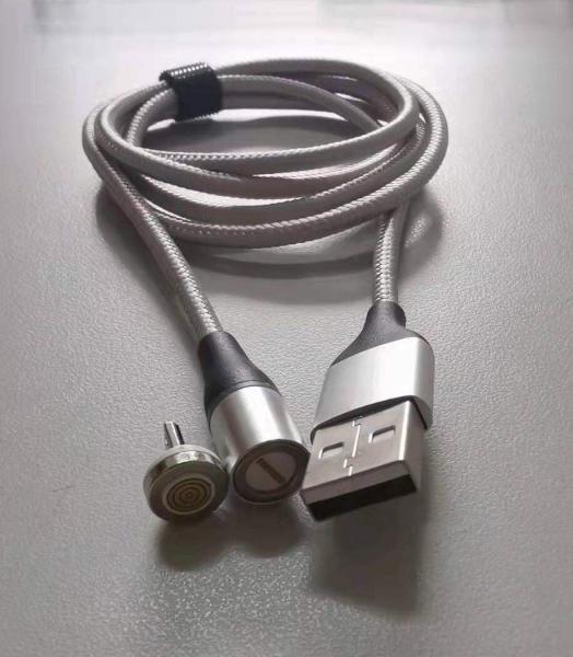 PremiumCord Magnetický micro USB a USB-C nabíjecí a datový kabel,  1m,  stříbrná4