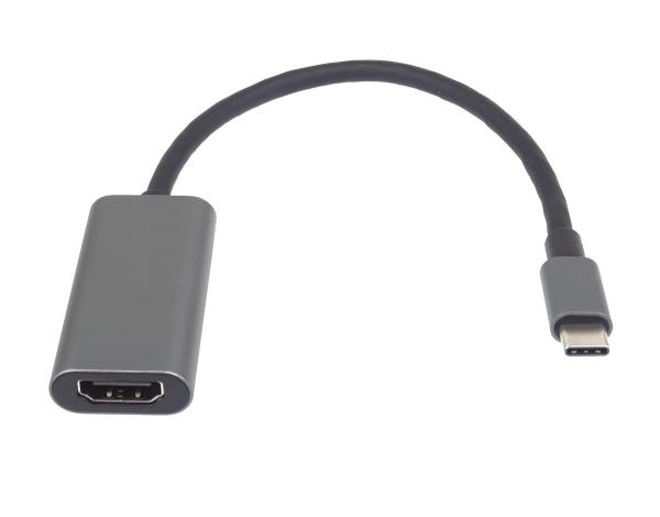 PremiumCord Převodník USB-C na HDMI,  rozlišení 4K a FULL HD 1080p,  kovové pouzdro1