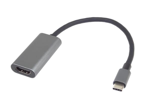 PremiumCord Převodník USB-C na HDMI,  rozlišení 4K a FULL HD 1080p,  kovové pouzdro2