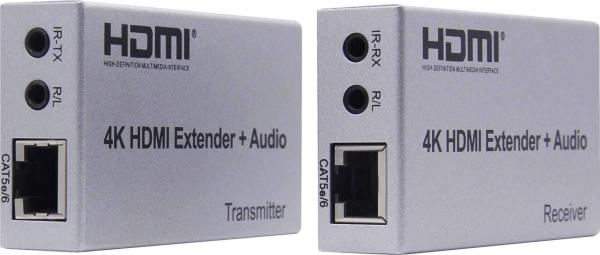 PremiumCord 4K HDMI extender na 100m přes Cat5e/ Cat6,  přenos Irda a Audio výstupy