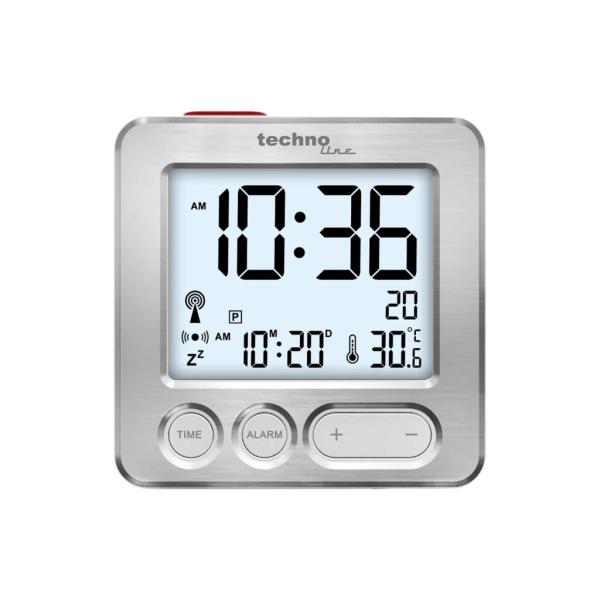 TechnoLine WT 265 digitální budík s teploměrem,  stříbrný