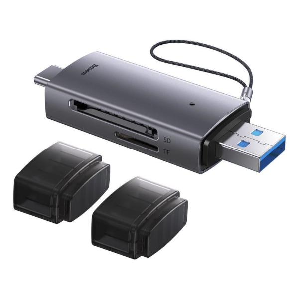 Baseus čtečka paměťových karet Lite Series USB-A + USB-C/ SD,  microSD,  šedá4