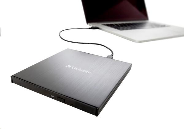 VERBATIM externí mechanika Slimline Blu-ray Writer (USB 3.1,  USB-C)  Zdarma BR Disc 25GB (CD DVD BD + NERO4