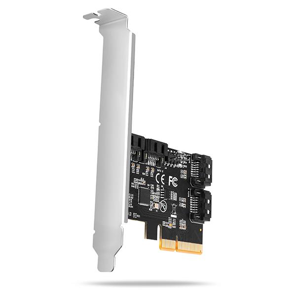 AXAGON PCES-SA4X4,  PCIe radič - 4x interný SATA 6G port,  ASM1164,  SP & LP