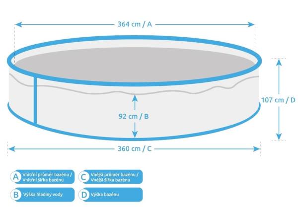 Marimex Orlando bazén 3, 66x1, 07 m bez příslušenství1