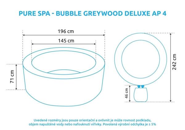 Marimex Bazén vířivý nafukovací Pure Spa - Bubble Greywood Deluxe 42