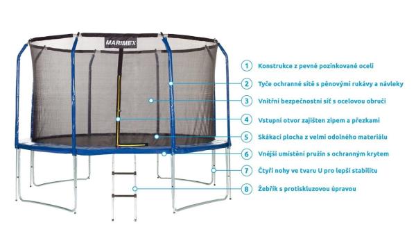 Marimex Standard Trampolína 366 cm + vnitřní ochranná síť + schůdky ZDARMA6