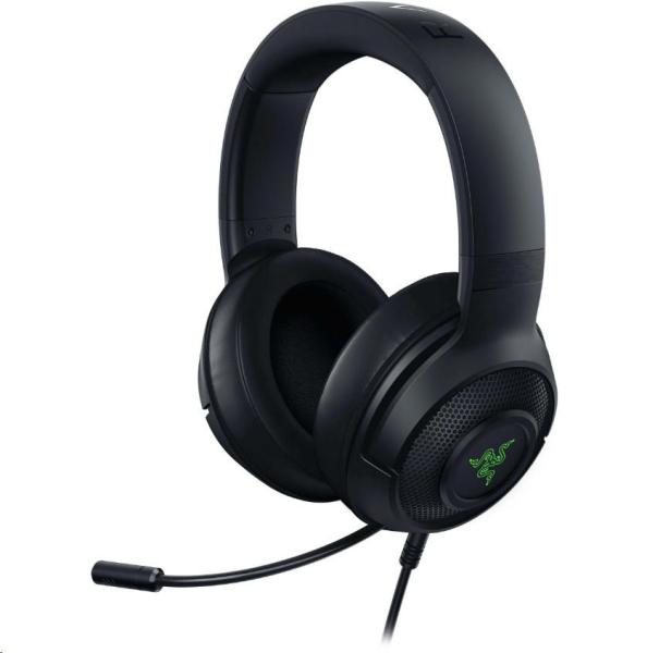 RAZER sluchátka Kraken V3 X,  USB,  RGB,  černá