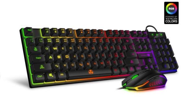 CONNECT IT BATTLE herní combo drátová klávesnice + myš,  CZ + SK layout,  černá