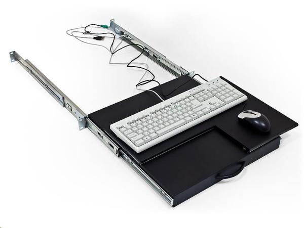 TRITON Výsuvná/ otočná polica na klávesnicu a myš,  sivá