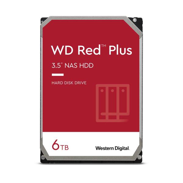 WD RED PLUS NAS WD60EFPX 6TB,  SATA III 3.5",  256MB 5400RPM,  180MB/ s,  CMR