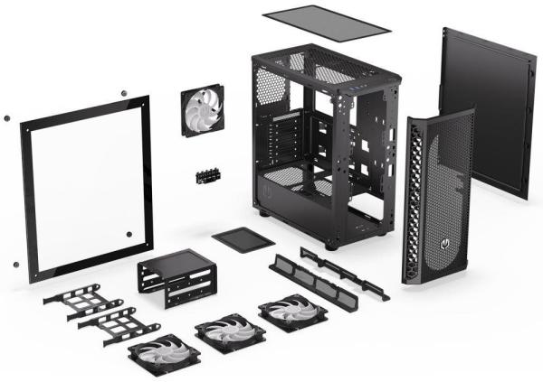 Endorfy skříň Signum 300 ARGB /  2xUSB 3.0 /  4x120mm fan PWM ARGB /  mesh panel /  tvrzené sklo /  černá10