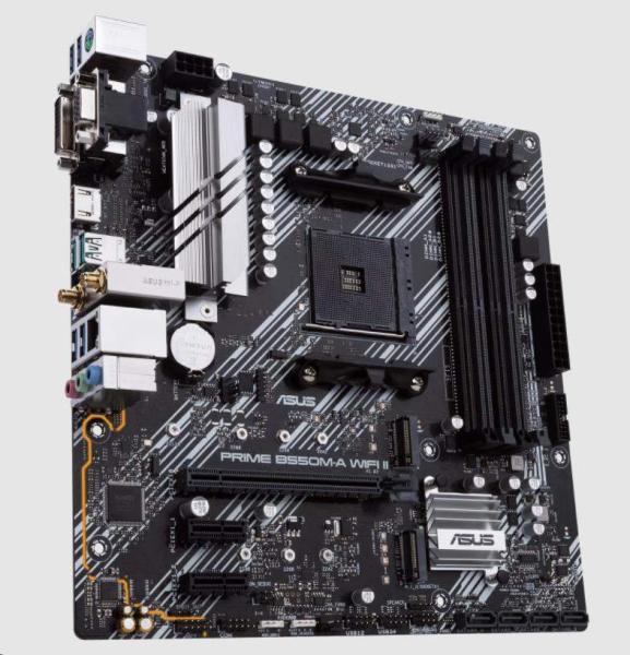 ASUS MB Sc AM4 PRIME B550M-A WIFI II,  AMD B550,  4xDDR4,  1xHDMI,  1xDVI,  1xVGA,  WI-FI,  mATX3