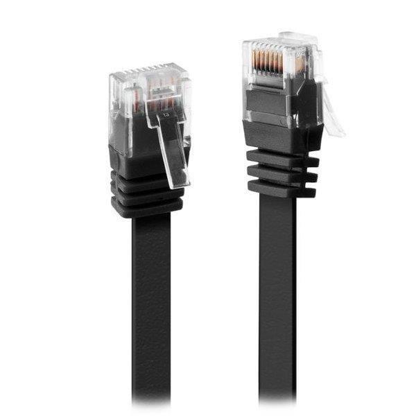 XtendLan patch kábel Cat6,  UTP - 0, 5m,  čierny,  plochý (predaj po 10 ks)