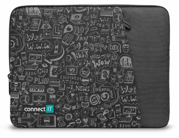 CONNECT IT Doodle pouzdro pro notebook 13.3",  černá