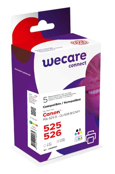 WECARE ARMOR kazeta pre CANON iP 4850 Set black/ black+C+M+Y+K (PGI-525+CLI-526B/ C/ M/ Y) 1x20ml/  4x10, 5ml