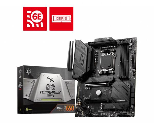 MSI MB Sc AM5 MAG B650 TOMAHAWK WIFI,  AMD B650,  4xDDR5,  1xDP,  1xHDMI,  WI-FI